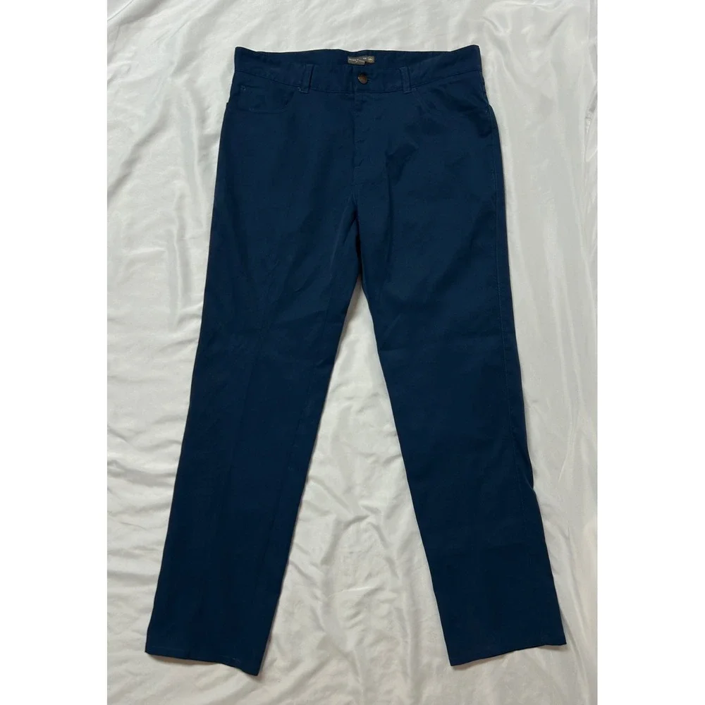 Peter Millar Crown Sport eb66 Performance Pants Navy Blue 34x30 Mens Golf Chino